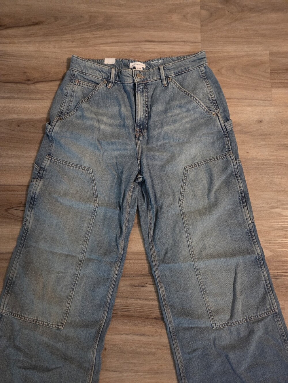 NWT Good AMERICAN Standard Ease Carpenter Jeans - Indigo879 - Picture 6 of 10